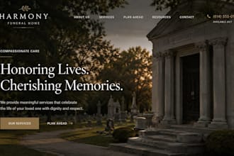 design squarespace funeral home website obituary memorial service website