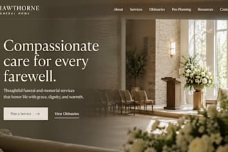 build squarespace funeral home website with obituary listings