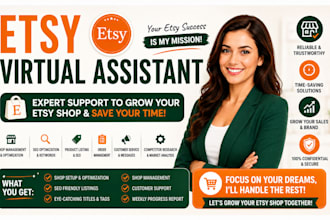 be your etsy store virtual assistant, etsy store manager optimize your etsy shop