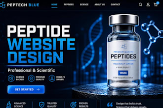 do wordpress peptide website, landing page, peptide store, woocommerce peptide