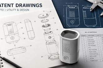 create uspto utility and design patent drawings and illustrations
