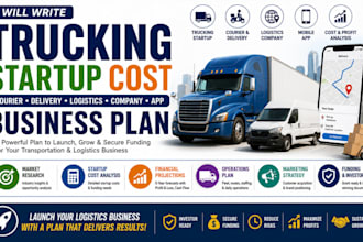 write trucking startup cost courier delivery logistics company app business plan