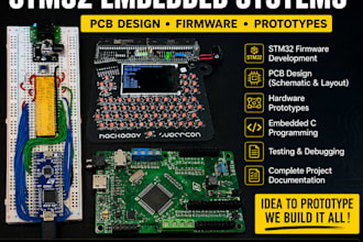 design stm32 embedded system, pcb, firmware and hardware prototypes