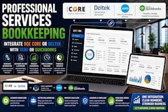 integrate bqe core or deltek with xero or quickbooks for professional services