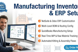 setup manufacturing inventory management via netsuite quickbooks odoo