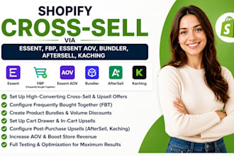 setup shopify cross sell via essent fbp essent  aov bundler aftersell kaching