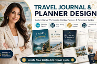 design a custom travel journal, holiday planner, and adventure workbook