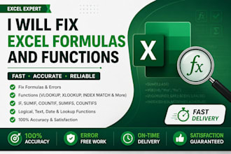 fix excel formulas and functions professionally
