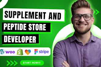 build fda compliant peptide website, woocommerce supplement peptide store sarms
