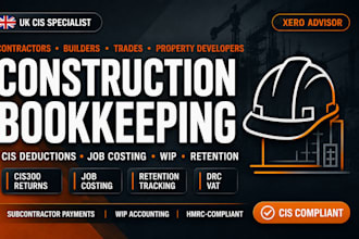 do construction bookkeeping cis deductions subcontractor job costing in xero
