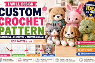 custom plush toy plushie pattern amigurumi stuffed animal handmade kawaii