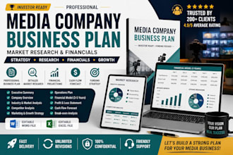 professional media company business plan with market research and financials