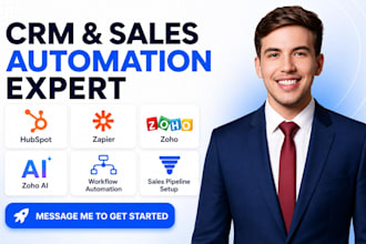 hubspot CRM workflow automation integration zapier sales pipeline setup zoho ai