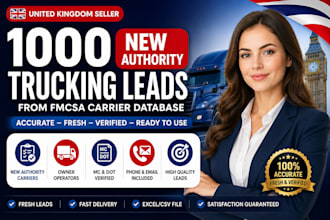 provide 1000 new authority trucking leads from fmcsa carrier database