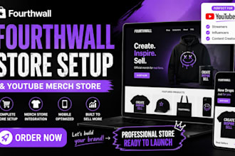 setup fourthwall store, youtube merch store for creator, product listing setup