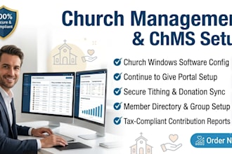 setup church management software via church windows church continue to give