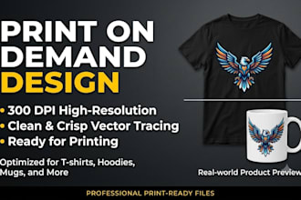 create t shirt and merch designs for print on demand