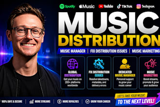 music distribution, music manager, fix distribution issues, and music marketing