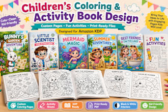 design custom kids activity book pages for amazon KDP