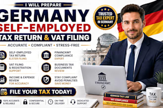prepare germany self employed tax return and vat filing expert help