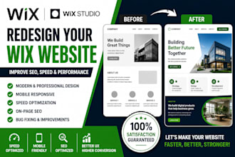 redesign your wix website improve SEO speed mobile responsiveness nd performance
