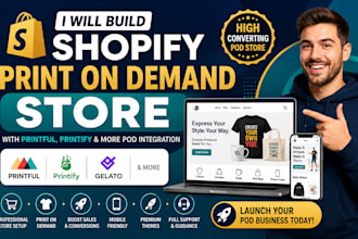 build shopify print on demand, shopify pod store, printify, printful