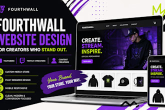 design fourthwall website for youtubers, twitch streamers, and content creators