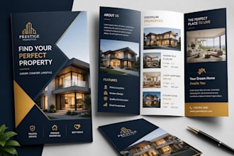 design a premium real estate brochure for property marketing and sales