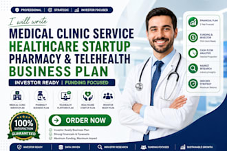 write medical clinic healthcare startup pharmacy telehealth, ROI business plan