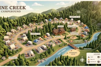 create custom resort map, guide map, campground and rv park map