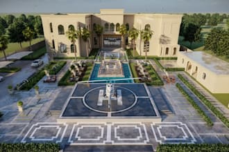 design realistic 3d backyard, pool, patio, rooftop and outdoor living spaces