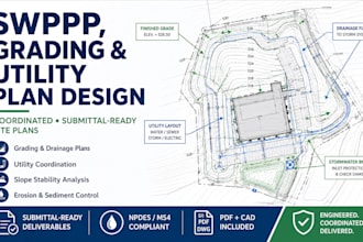 swppp lid slope analysis site grading utility plan design