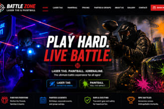 design squarespace laser tag paintball adventure website trampoline park kids