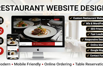 design a wix  modern restaurant website for wix bookings  and online orders SEO