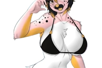 design custom furry ref sheet nsfw fursona, anthro oc furry art that shines