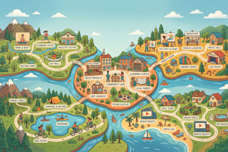 create a commute map, transit map, amenity map, lifestyle map, digital twin map