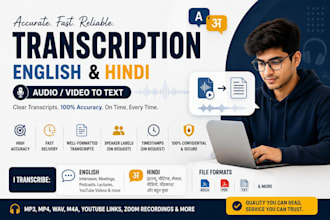 transcribe audio to text and do video transcription