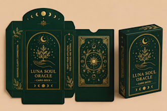 create print ready box packaging dieline for card game tuck box design