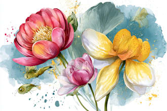 draw botanical illustration, flower, plant
