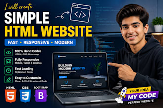create simple HTML CSS website