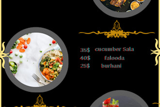 design a professional restaurant menu, food menu, menu board