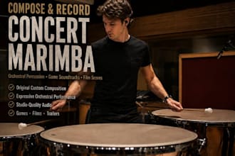 compose and record marimba concert orchestral percussion swells game soundtrack