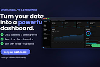build a custom web app dashboard with react and modern UI