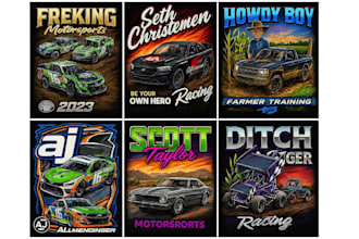custom racing theme design for brand or merchandise