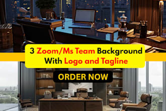 zoom background design google meet and zoom virtual bg office mockup with logo