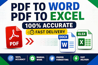 convert PDF to word excel or editable documents manually