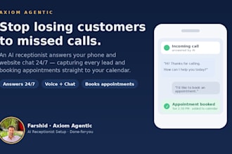 set up an ai receptionist that answers calls and books appointments