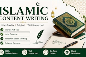 write islamic articles and urdu content professionally