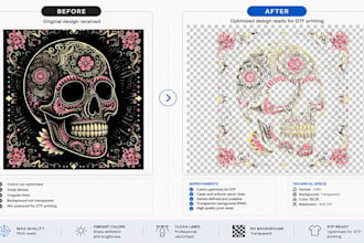 halftone conversion for dtf printing and background removal