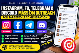 instagram, fb, telegram discord mass dm outreach for targeted lead generation